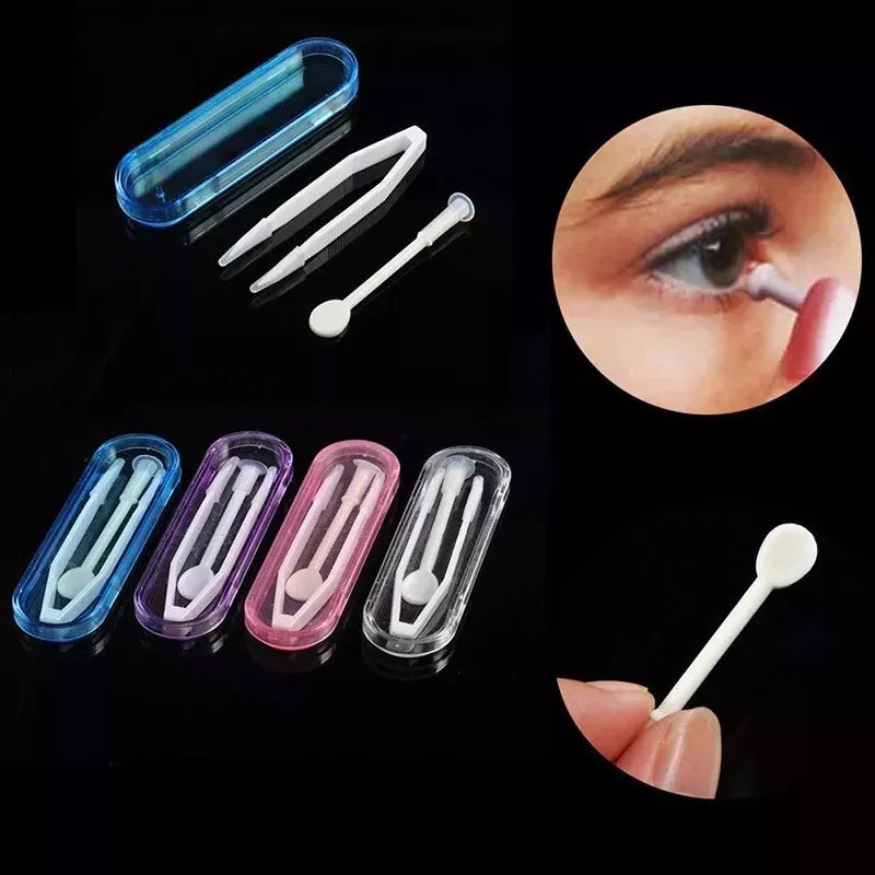 Set Pinzas Y Aplicador Ventosa Para Lentes De Contacto