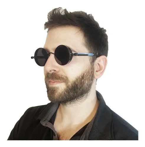 Lentes De Sol Steampunk - Spring - Metálicos - Marco Negro Lente Negro - Protección Uv 400