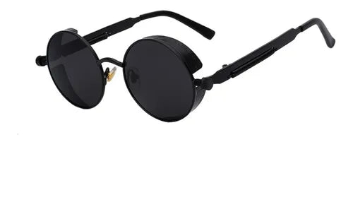 Lentes De Sol Steampunk - Spring - Metálicos - Marco Negro Lente Negro - Protección Uv 400